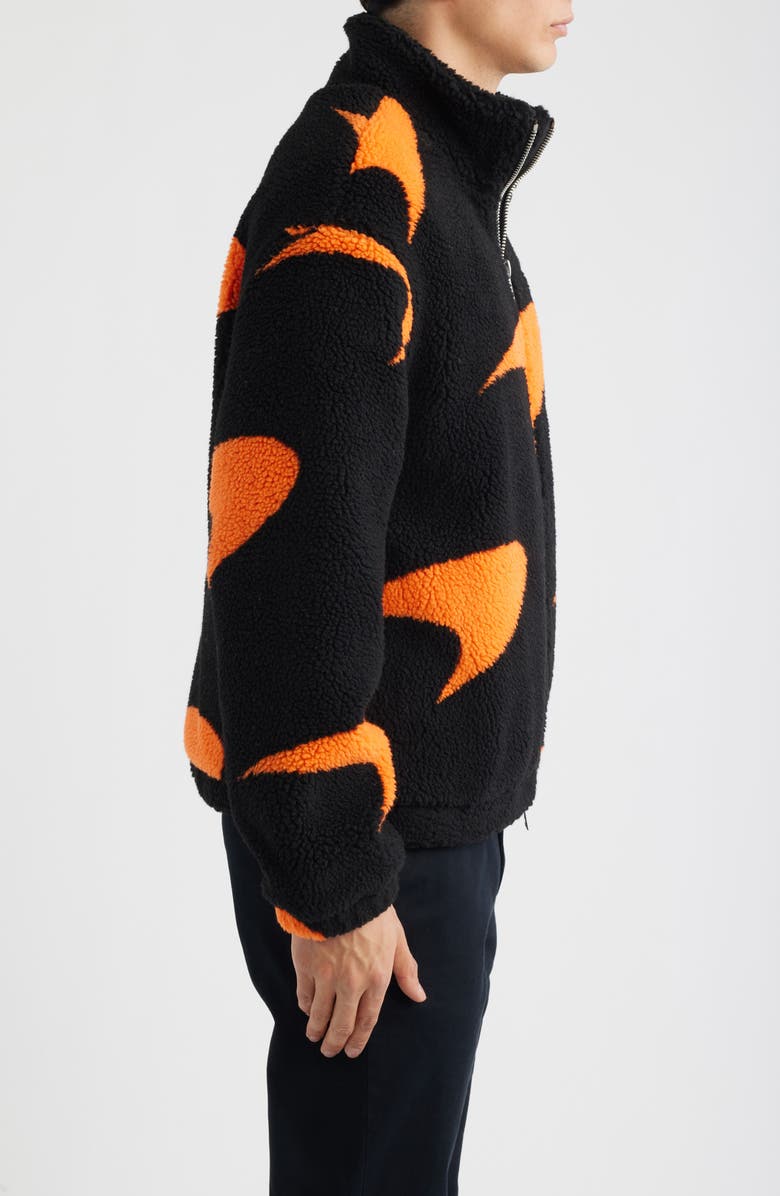 Reiss x McLaren Fleece Jacket, Alternate, color, Black/ Papaya Or