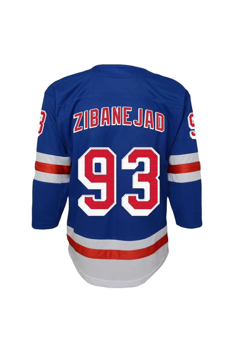 Youth Mika Zibanejad Blue New York Rangers Home Premier Player Jersey, Alternate, color, Blue