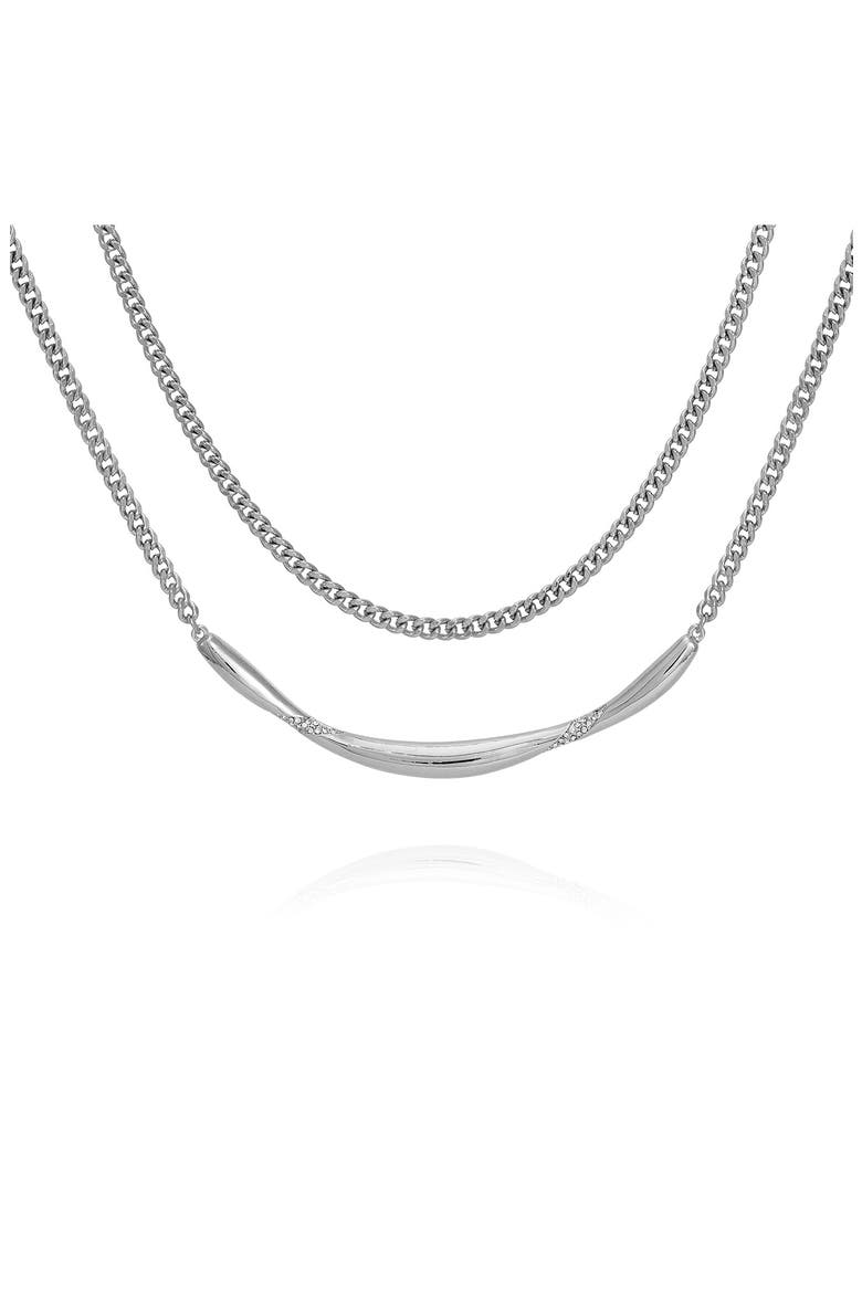 Layered Chain Necklace, Main, color, SILVER TONE