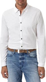 John Varvatos Gareth Organic Cotton Knit Button-Up Shirt