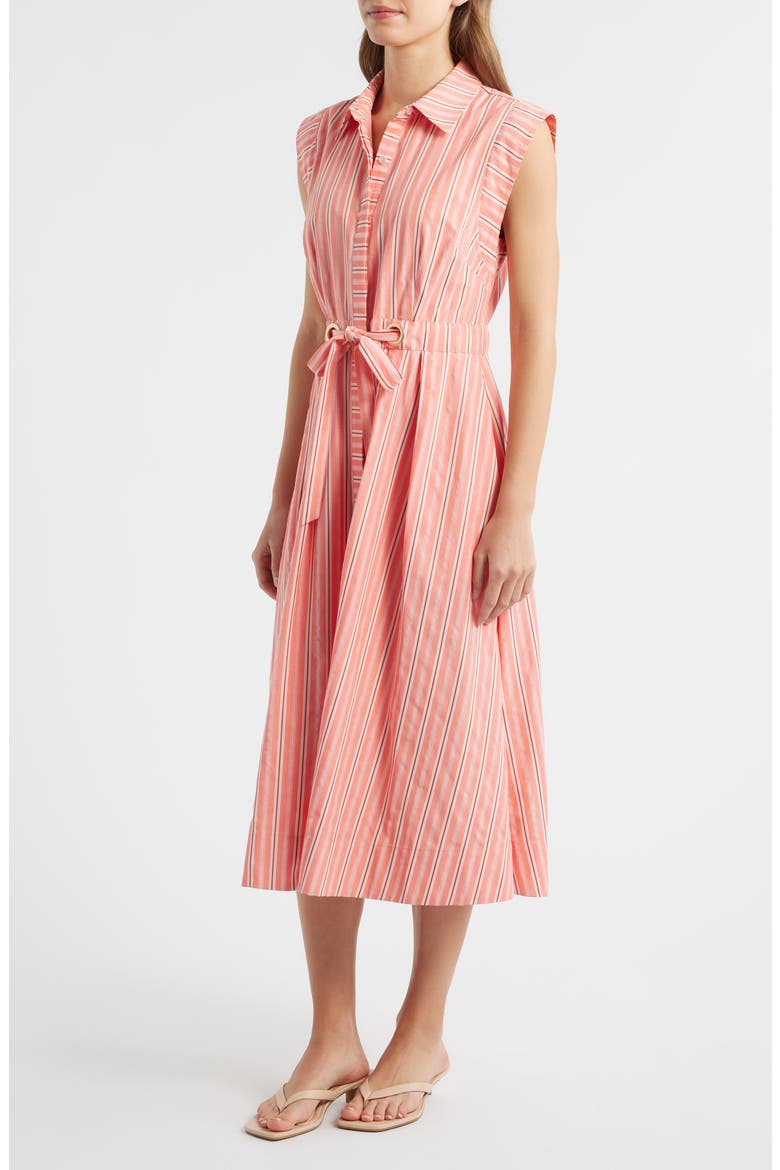 Mix Stripe Shirtdress, Alternate, color, ORANGE
