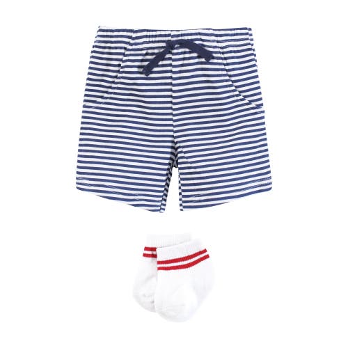 Hudson Baby Bodysuit, Short And Sock In Gray