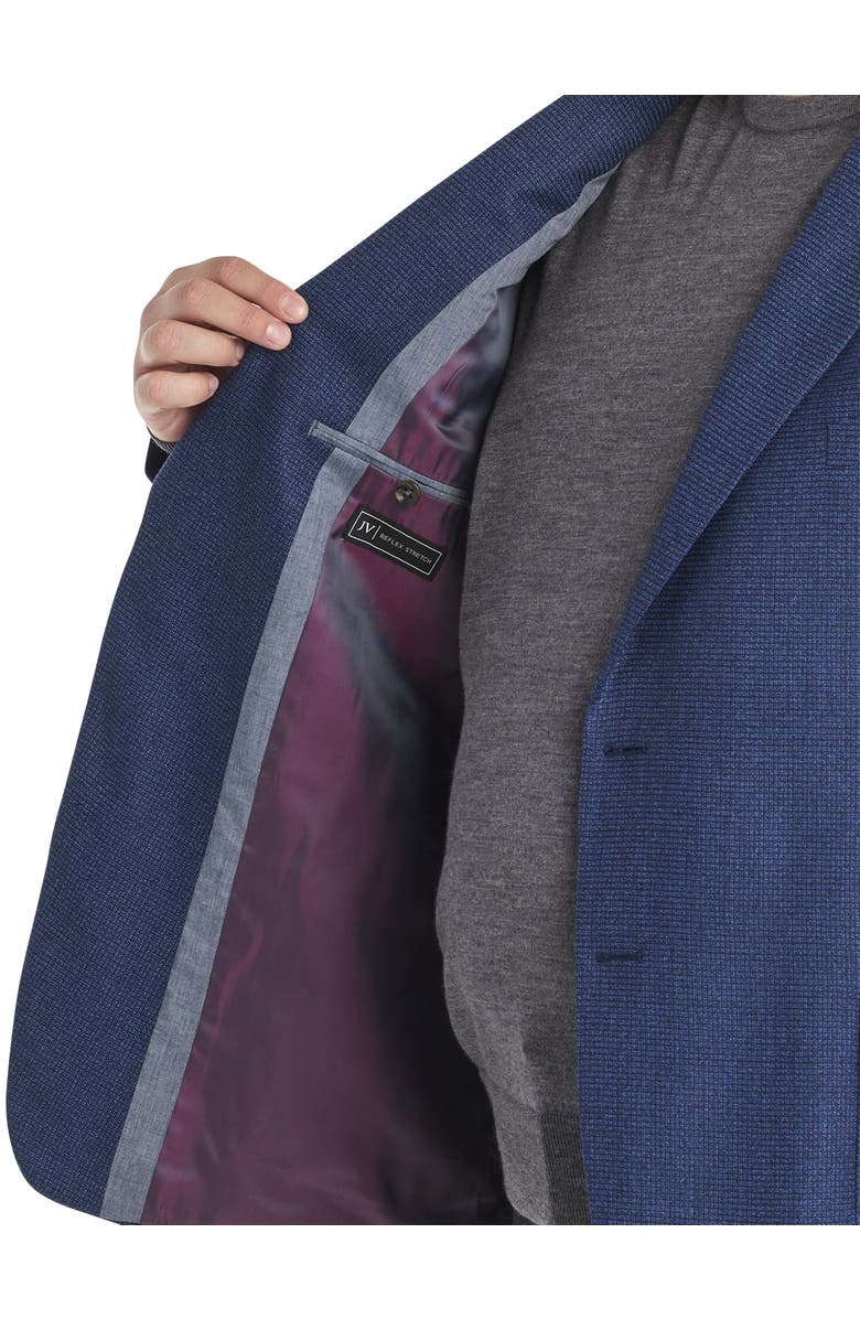 JV Reflex Big & Tall Mini Check Sport Coat, Alternate, color, Navy