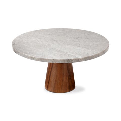 Onyx Marble Cake Plate Dessert Stand White Melamine Serveware