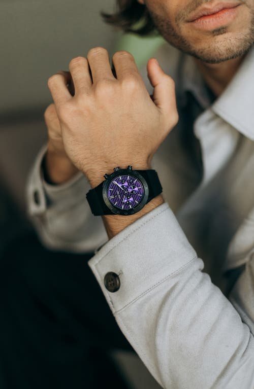 Vincero The Rogue Chronograph Silicone Strap Watch, 43mm In Purple Metallic