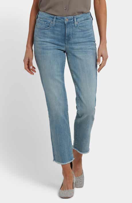 Sheri Frayed Ankle Straight Leg Jeans