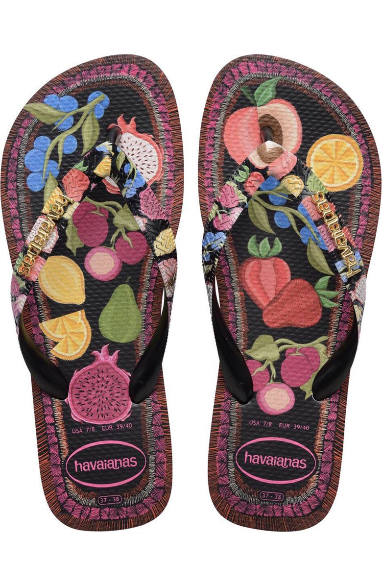 Havaianas Top Tropicalia Vibes II Flip Flop, Alternate, color, Black