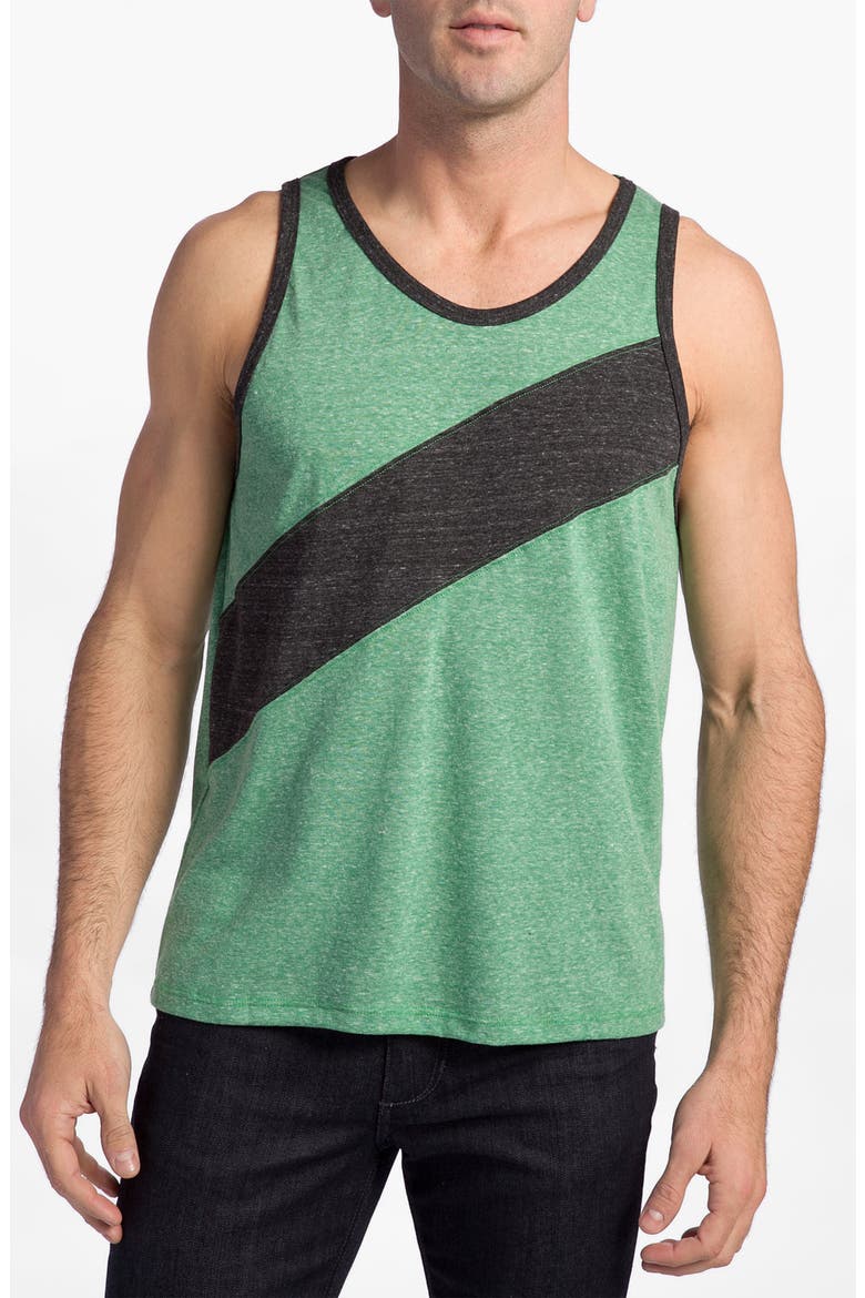 Colorblock Tank, Main, color, EMERALD/ HTR BLK