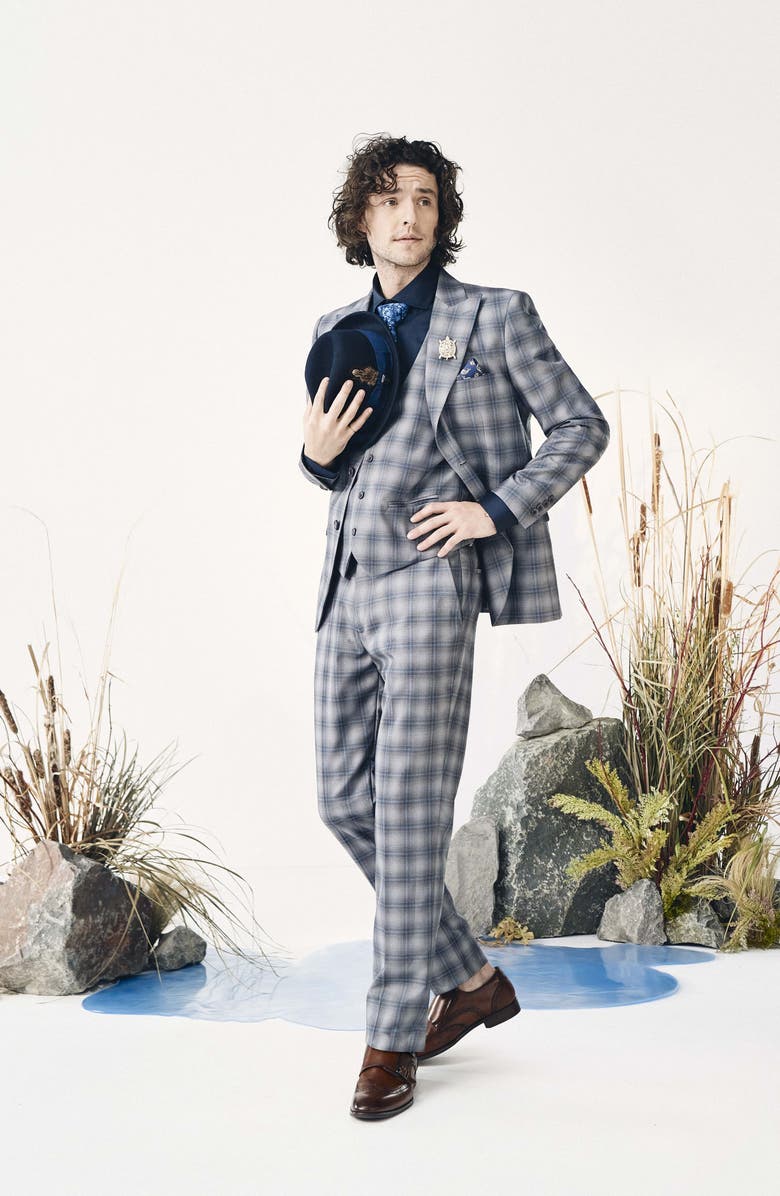 Stacy Adams Karson Wingtip Double Monk Strap Shoe, Alternate, color, Cognac