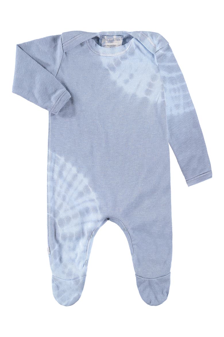 Tie Dye Organic Cotton & Modal Footie Pajamas, Main, color, GRAY