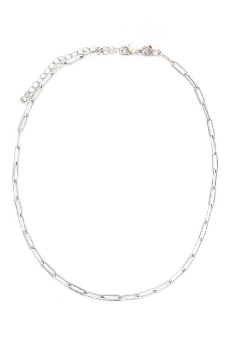 Paper Clip Chain Necklace, Main, color, SILVER
