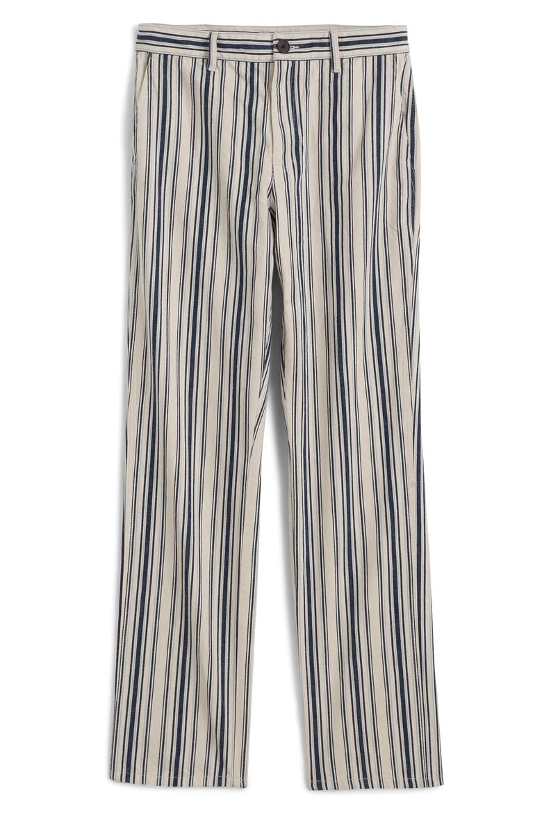 The Dean Stripe Easy Straight Leg Cotton & Linen Pants, Alternate, color, VINTAGE IVORY