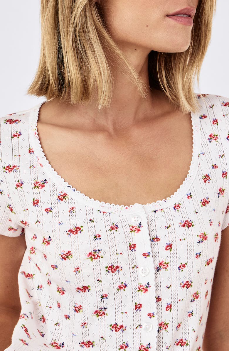 Papinelle Imogen Pointelle T-Shirt, Alternate, color, Posy Floral
