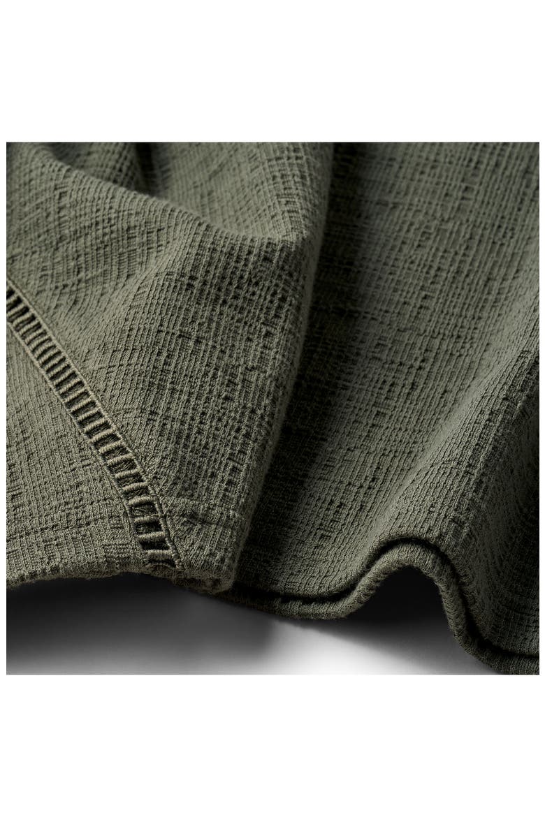 Hayvie Ladder Stitch Drop Shoulder Stretch Cotton Blend Pajama Top, Alternate, color, GREEN GREY
