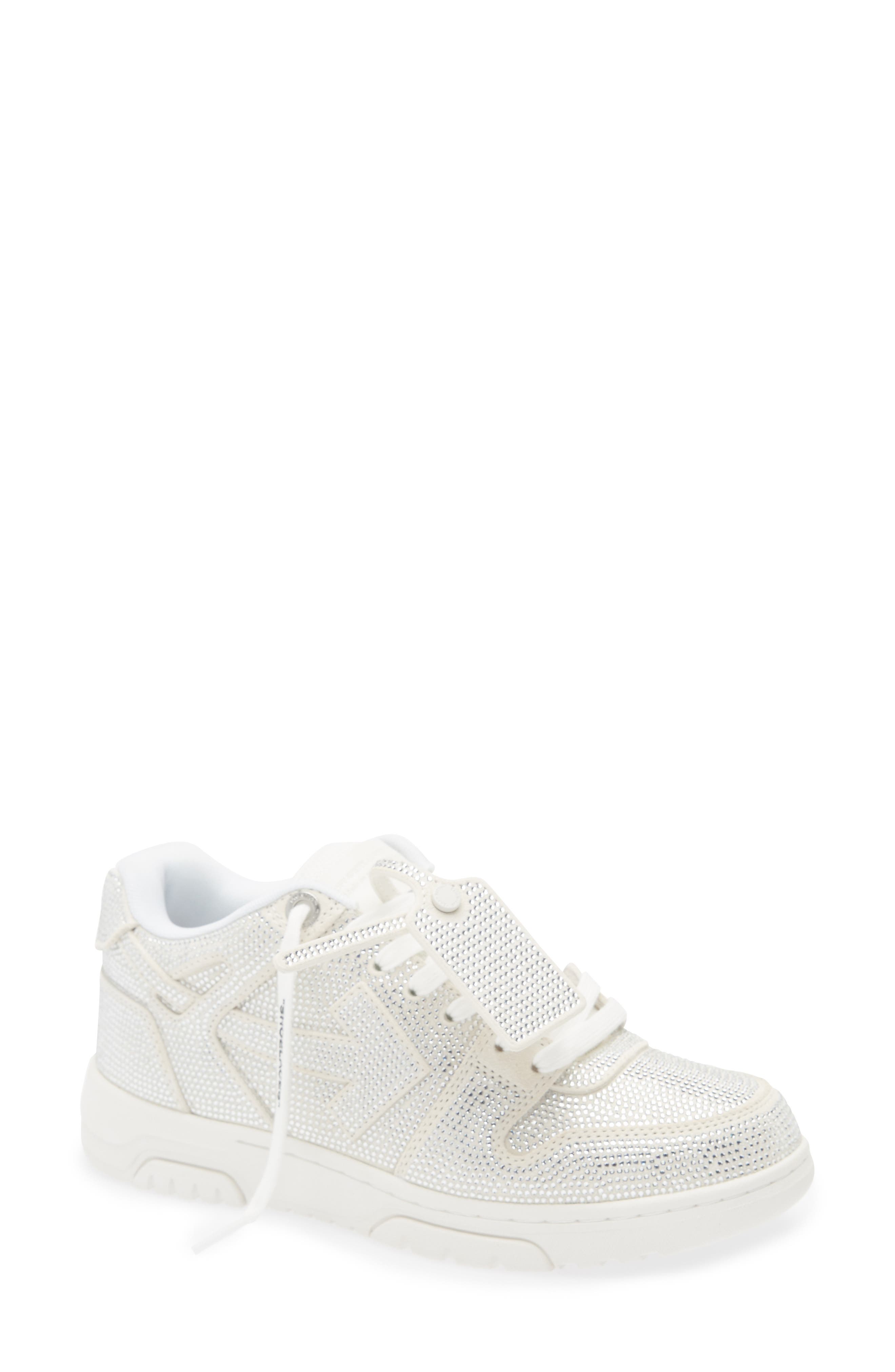 Off-White Out of Office Crystal Embellished Low Top Sneaker, Main, color, White - White
