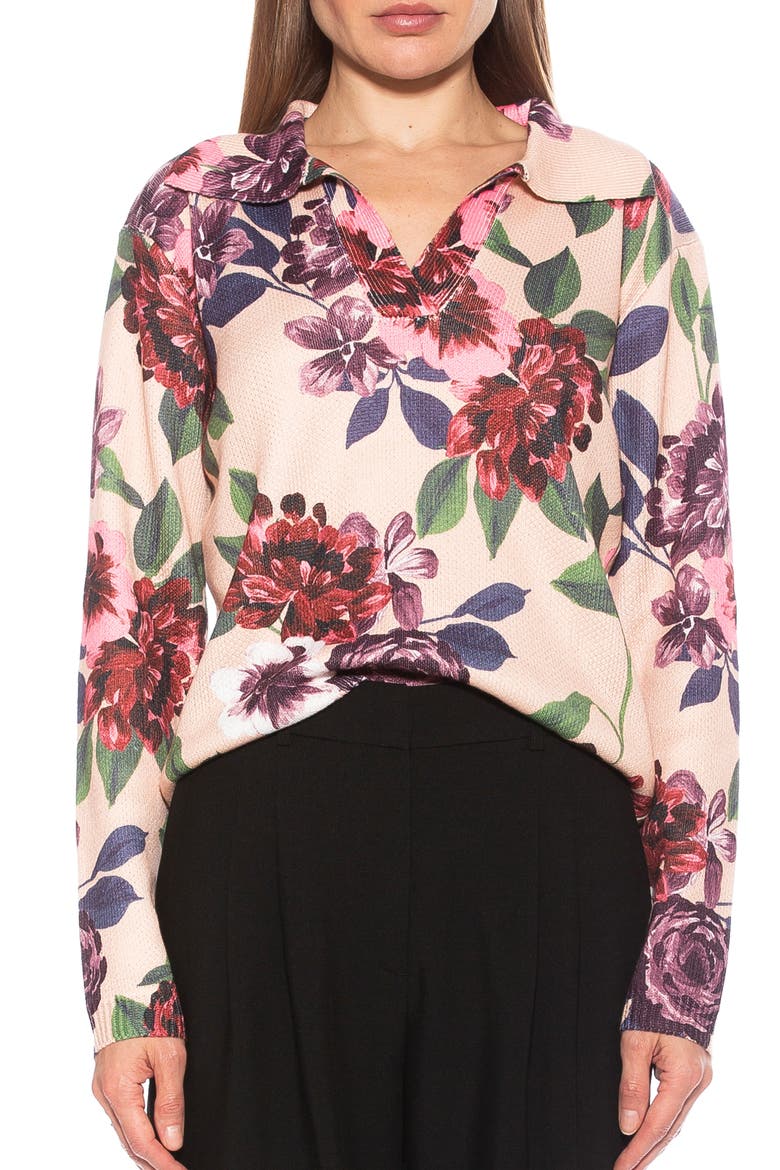 Evander Retro Ruby Notch Neck Tunic Top, Main, color, BEIGE FLORAL
