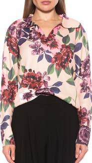 Alexia Admor Evander Retro Ruby Notch Neck Tunic Top
