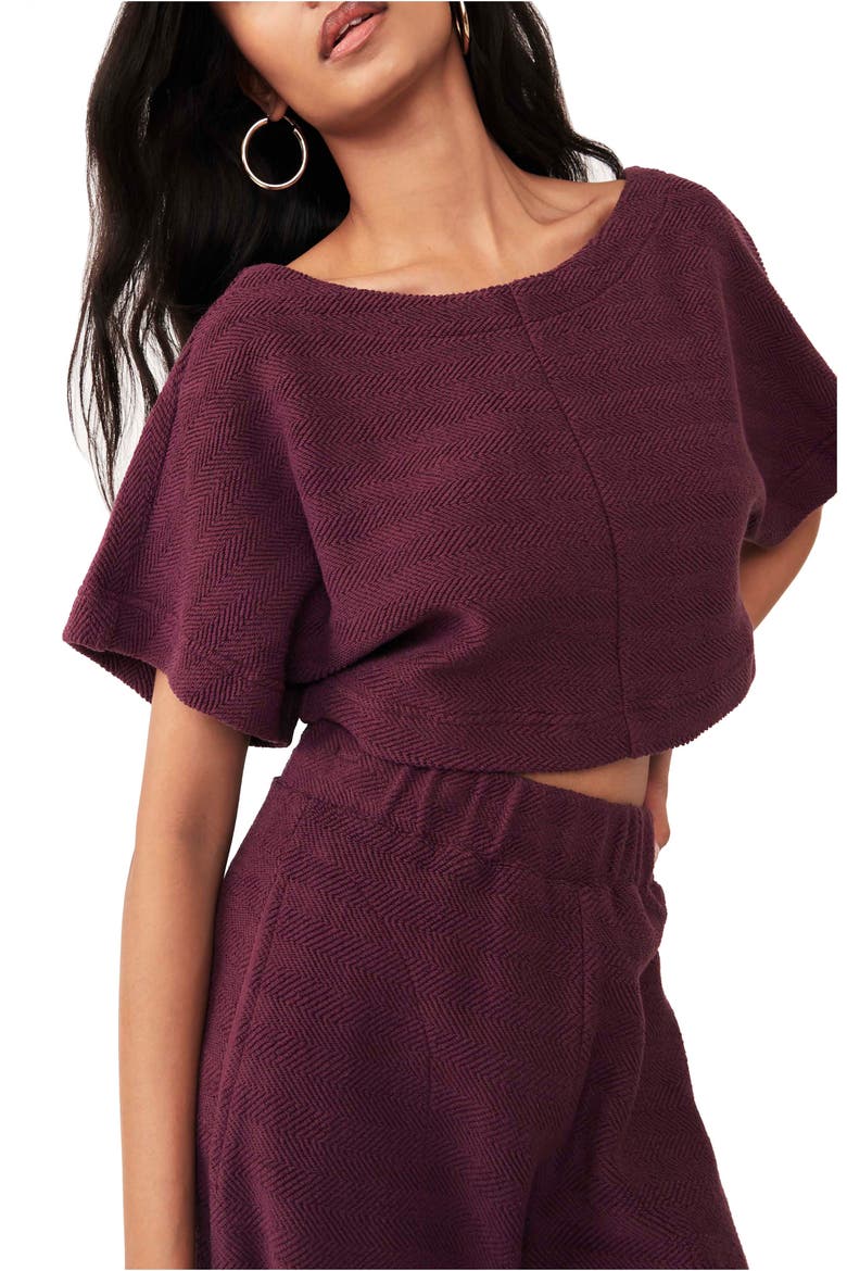 free-est Free People Changing Tides Cotton Crop Top & Pants, Alternate, color, THUNDERCLAP