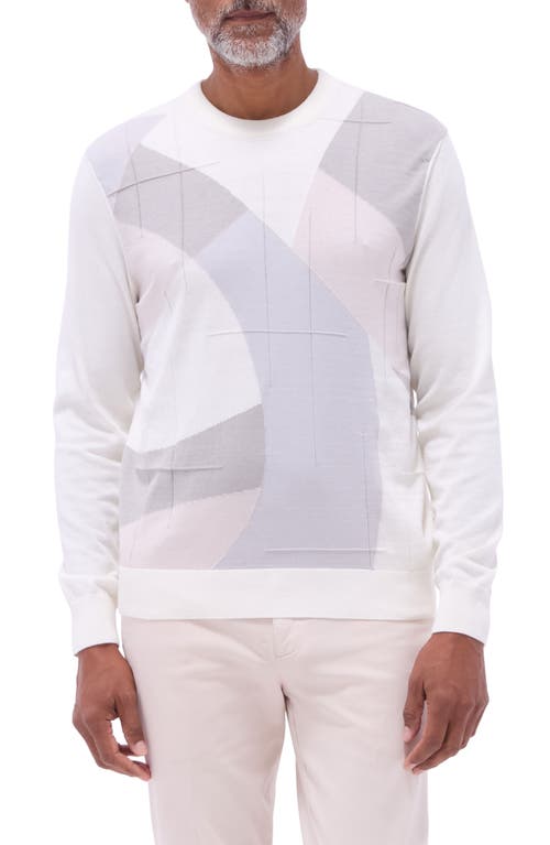 BUGATCHI BUGATCHI ABSTRACT COTTON & SILK CREWNECK SWEATER