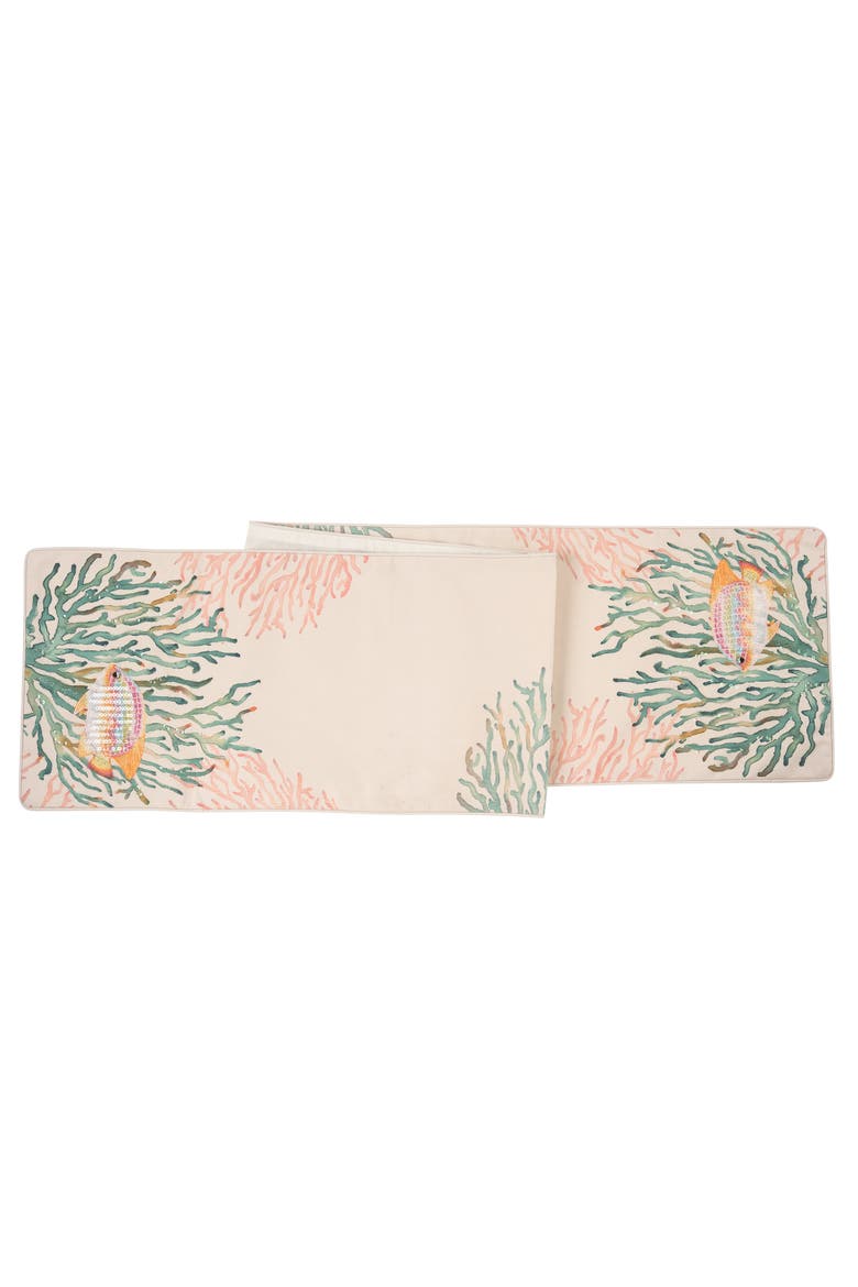 Oceanaire Coral Dining Table Runner, Main, color, Beige