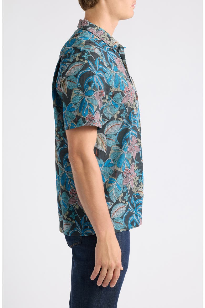 Bahama Coast Midnight Fuego Floral IslandZone® Short Sleeve Button-Up Shirt, Alternate, color, DK GREY