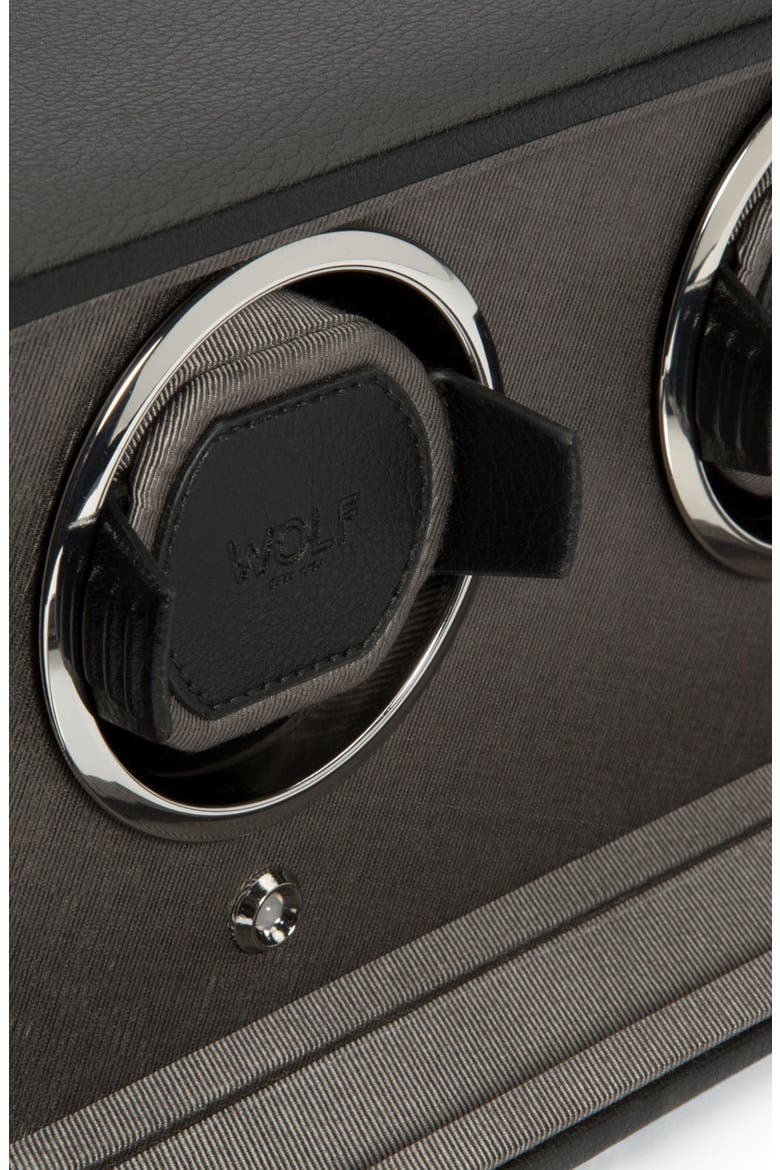 Cub Double Watch Winder with Cover, Alternate, color, BLACK