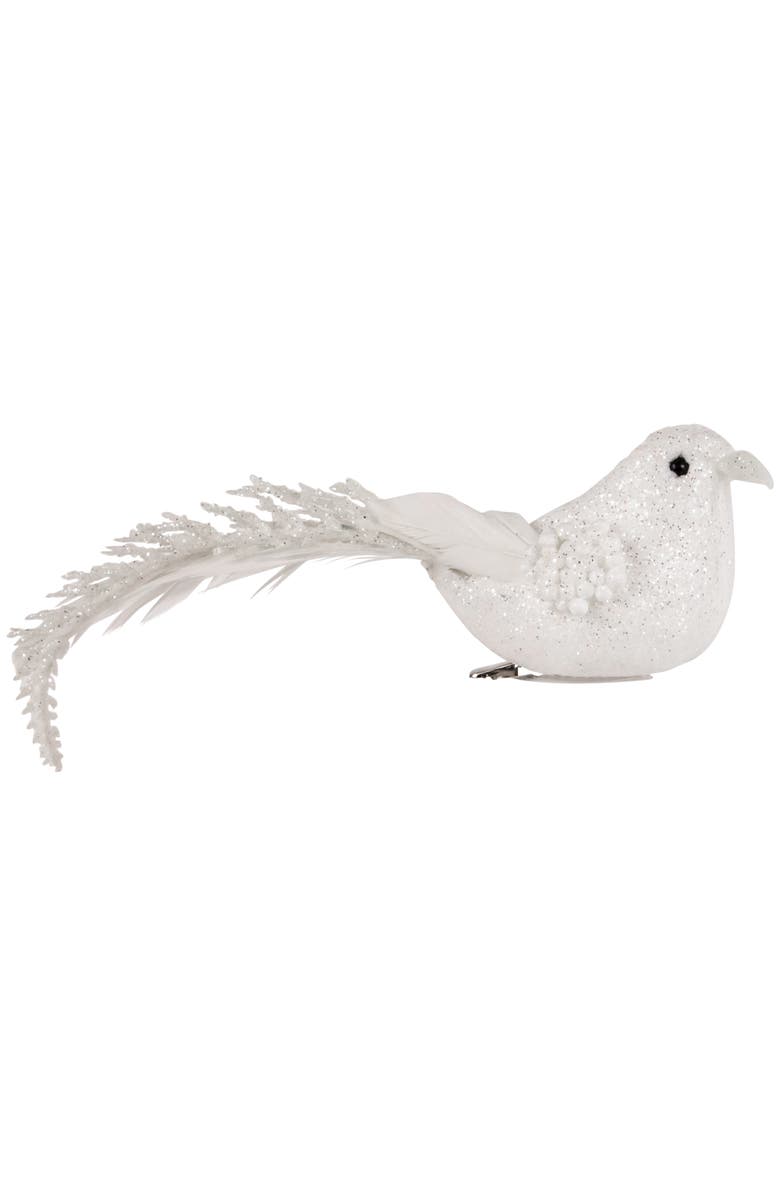 Northlight Glittered Bird Christmas Clip-on Ornaments - 6.5" - Pink and Champagne - Set of 3, Alternate, color, White