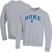 Champion Men's Champion  Heather Gray Duke Blue Devils Arch Over Logo Pullover Sweatshirt