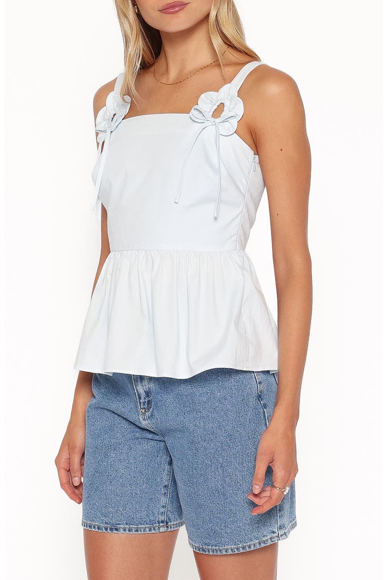 Santiago Peplum Top, Alternate, color, BABY BLUE
