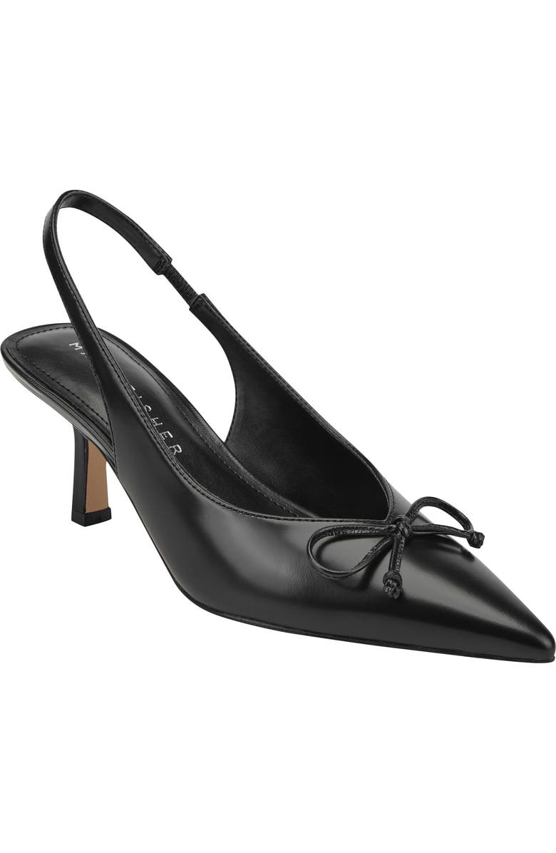 Marc Fisher Gretel Slingback Pointed Toe Bow Pump, Main, color, Black