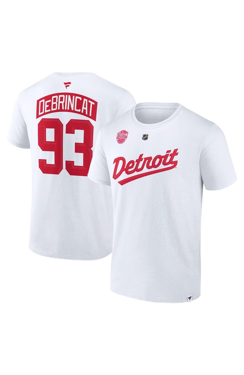 FANATICS Men's Fanatics Alex DeBrincat White Detroit Red Wings 2025 NHL Stadium Series Authentic Stack Name & Number T-Shirt, Main, color,