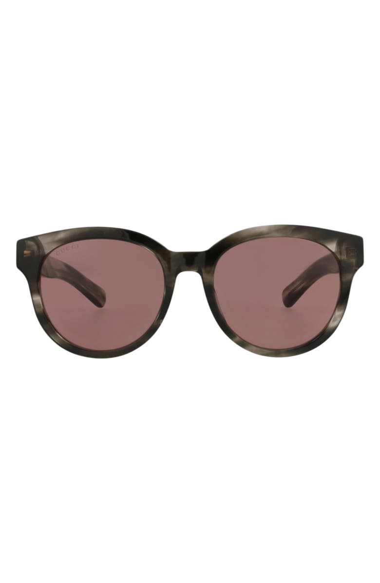 Gucci 53mm Round Sunglasses, Main, color, Havana Havana Brown