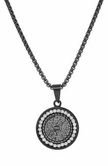 HMY Jewelry Simulated Diamond Medallion Necklace