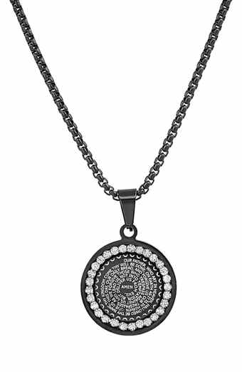 HMY Jewelry Simulated Diamond Medallion Necklace