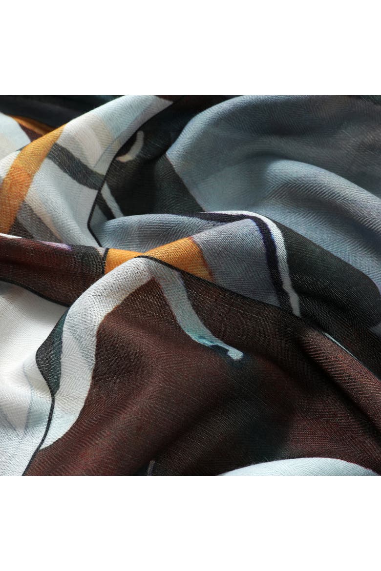The Romey Scarf, Alternate, color, Orange/Black