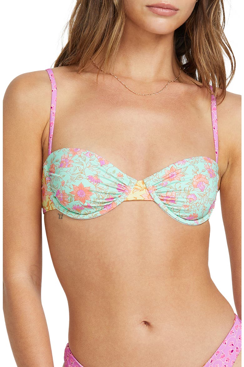 Folk Story Sienna Underwire Bikini Top, Main, color, GREEN MULTI