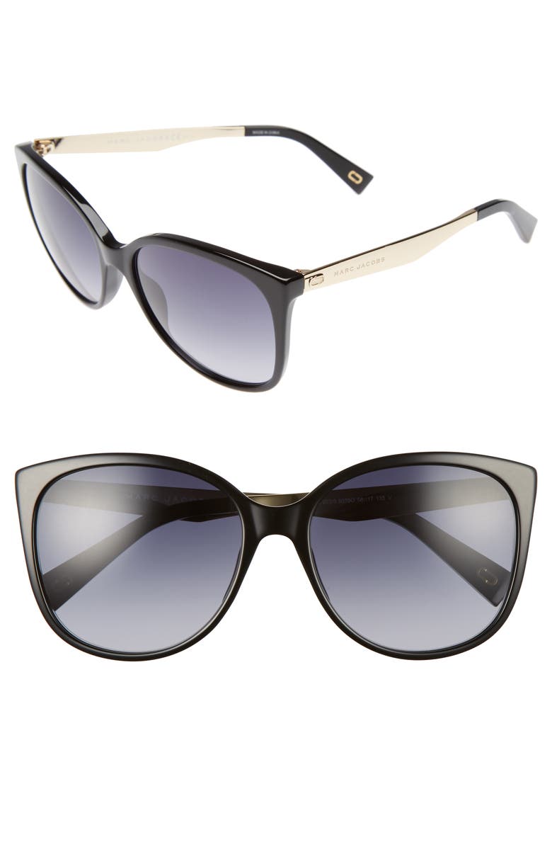 Marc Jacobs The Marc Jacobs 56mm Gradient Lens Butterfly Sunglasses, Main, color,