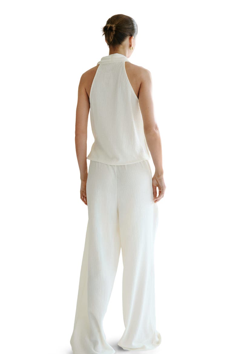 Textured Drawstring Trousers, Alternate, color, Cream