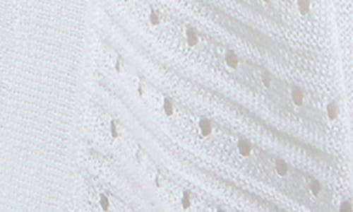 Nina Leonard Open Stitch Short Sleeve Bolero In White
