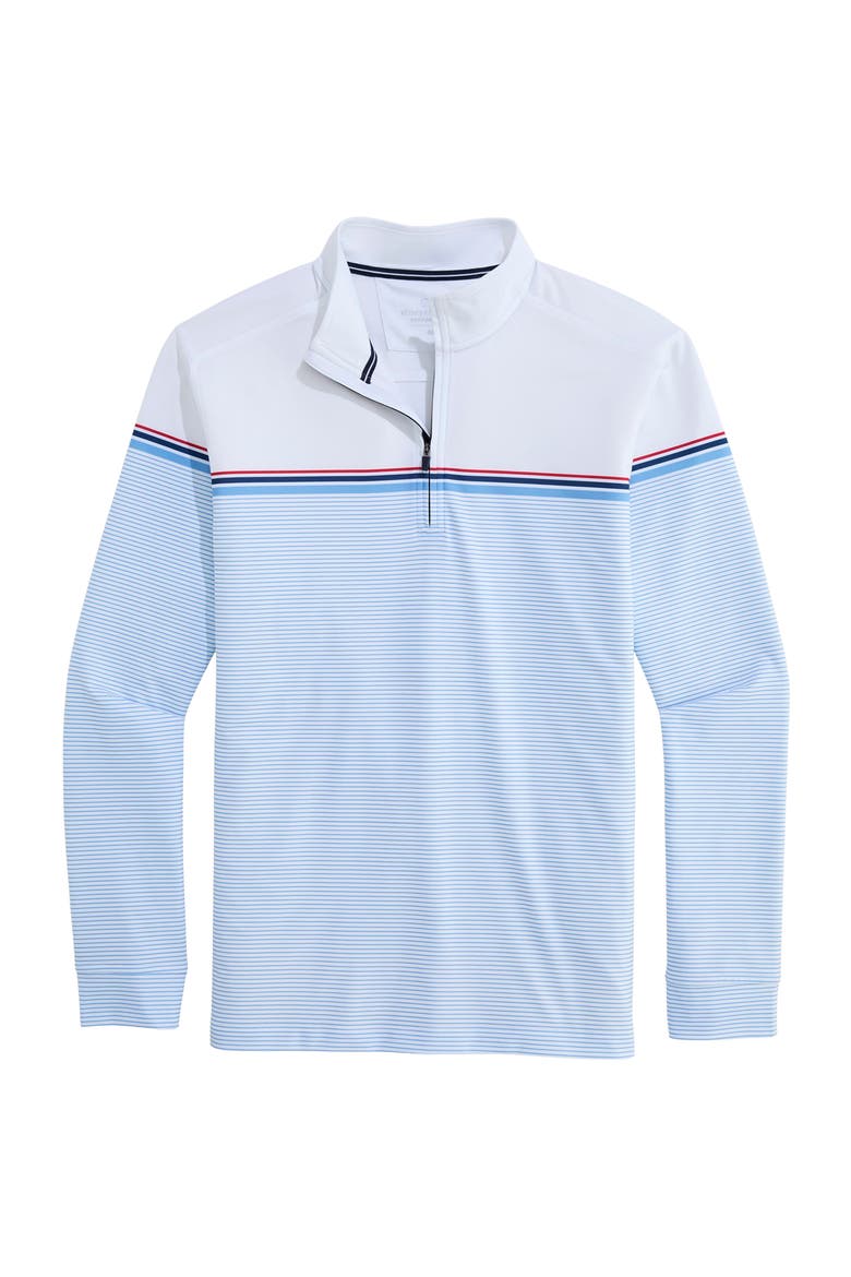 Performance Club Quarter-Zip Pullover, Alternate, color, RED WHITE BLUE MICRO STRIPE