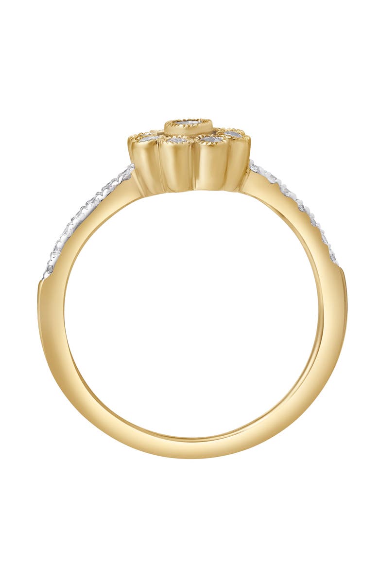 Whispered Petals 0.30 Ct Natural Diamond Floral 10K Gold Ring, Alternate, color, 10K Yellow Gold