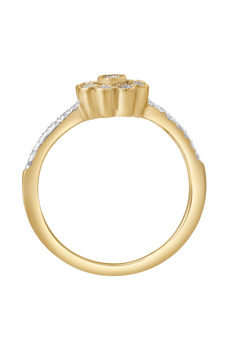 LuvMyJewelry Whispered Petals 0.30 Ct Natural Diamond Floral 10K Gold Ring, Alternate, color, 10K Yellow Gold