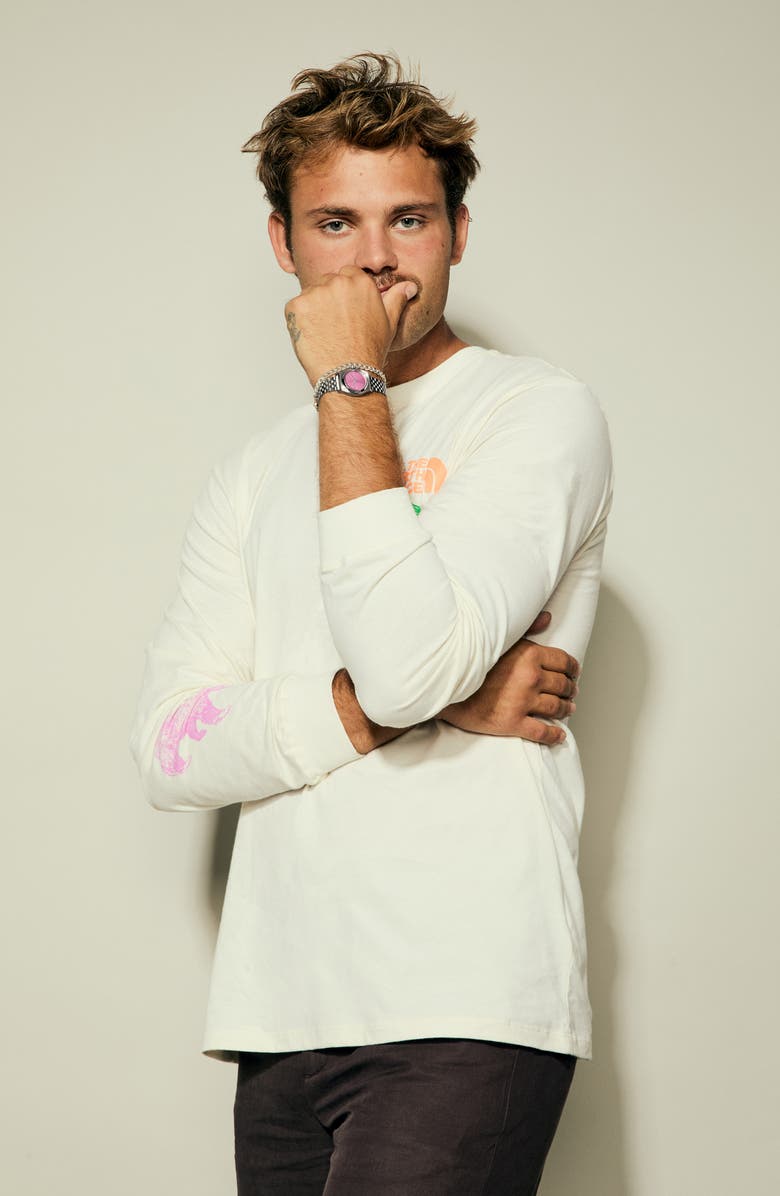 Nixon The Small Time Teller Bracelet Watch, 26mm, Alternate, color, Silver / Pink