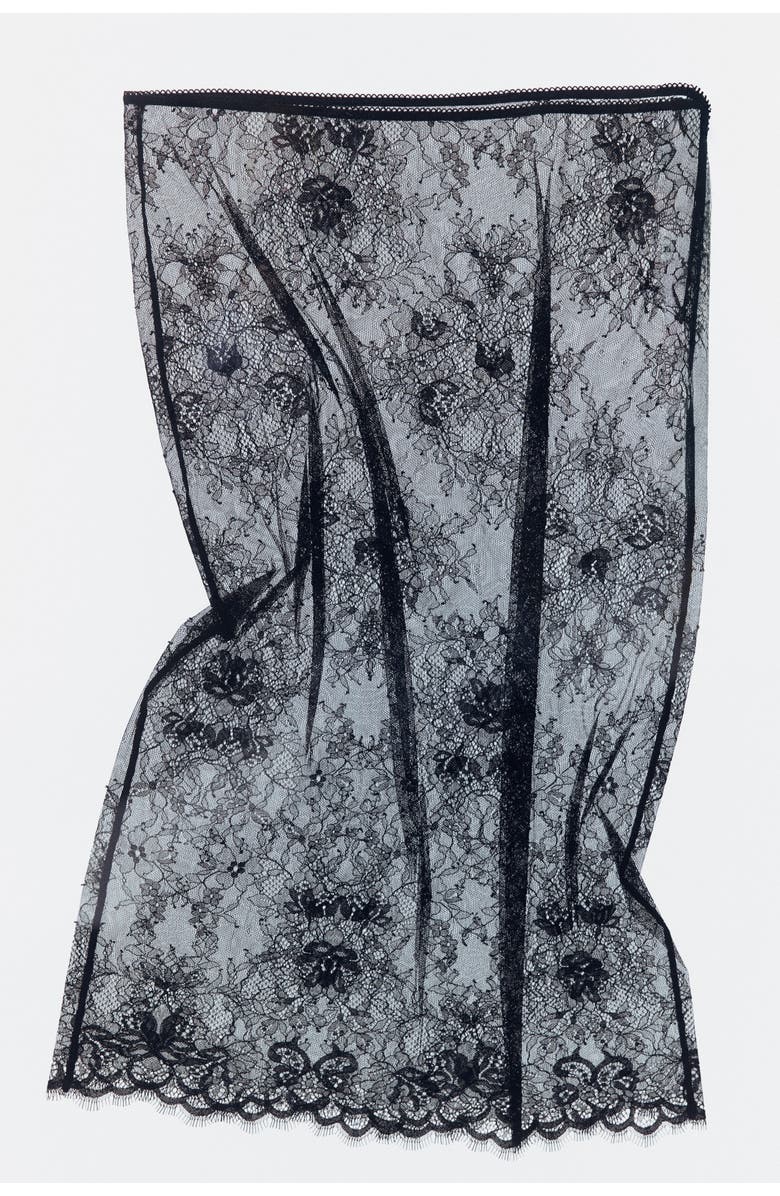 H&M Lace midi skirt, Alternate, color, Black