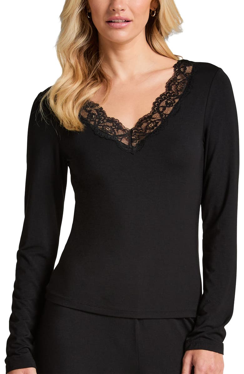 Hunkemöller Pajama Set, Alternate, color, Black