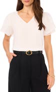 Vince Camuto V-Neck Tulip Sleeve Chiffon Top