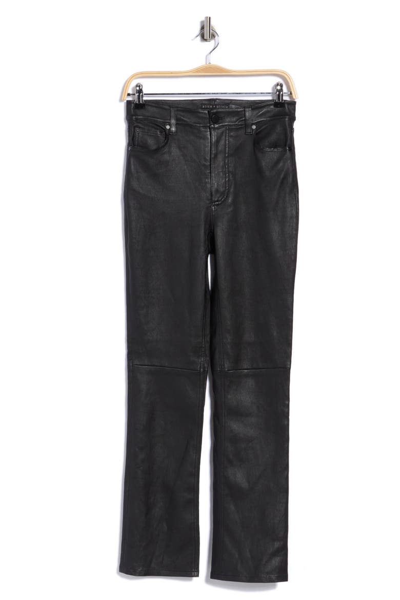 Casey High Waist Leather Slim Pants, Main, color, BLACK