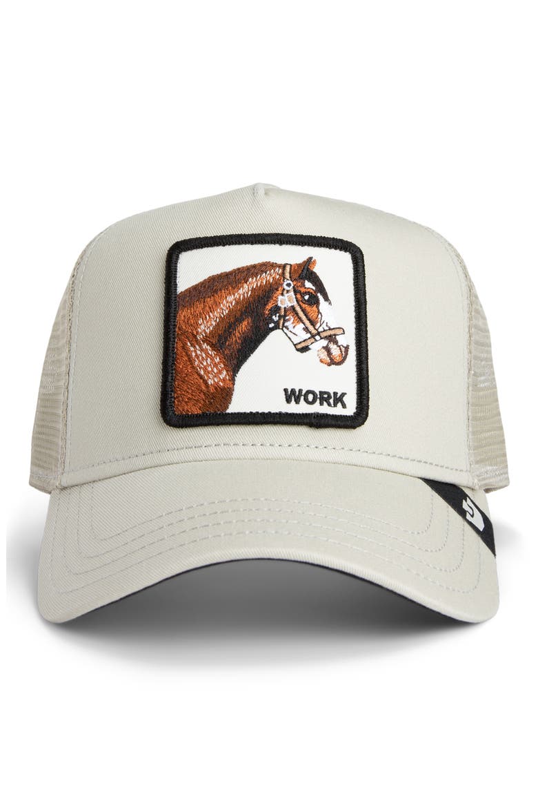 Work Horse Embroidered Patch Trucker Hat, Main, color, SCOUT