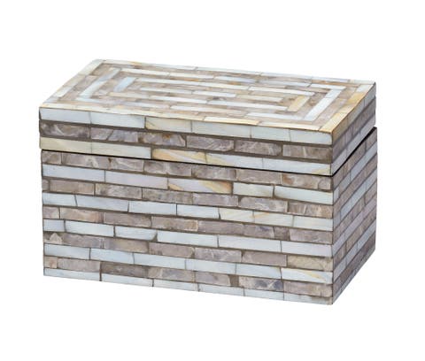 Roosevelt Grey Mother of Pearl Decorative Box, Small