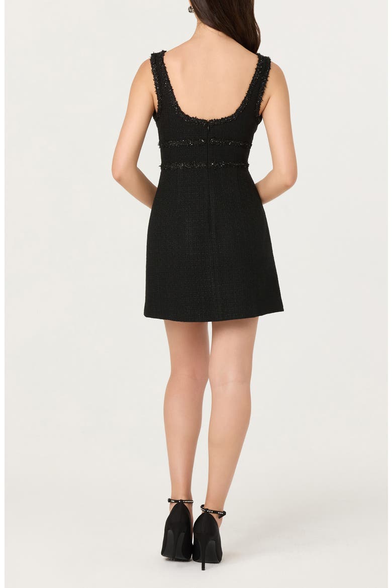 Maira Tweed Dress, Alternate, color, BLACK